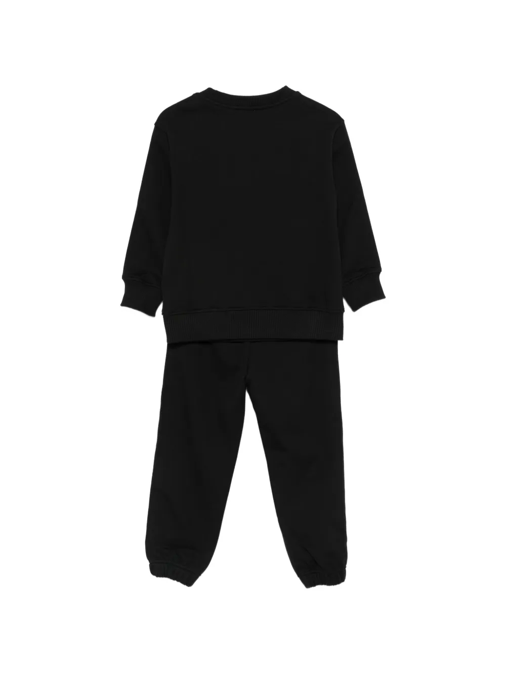Moschino Kids Trainingspak met streep en applicatie Zwart