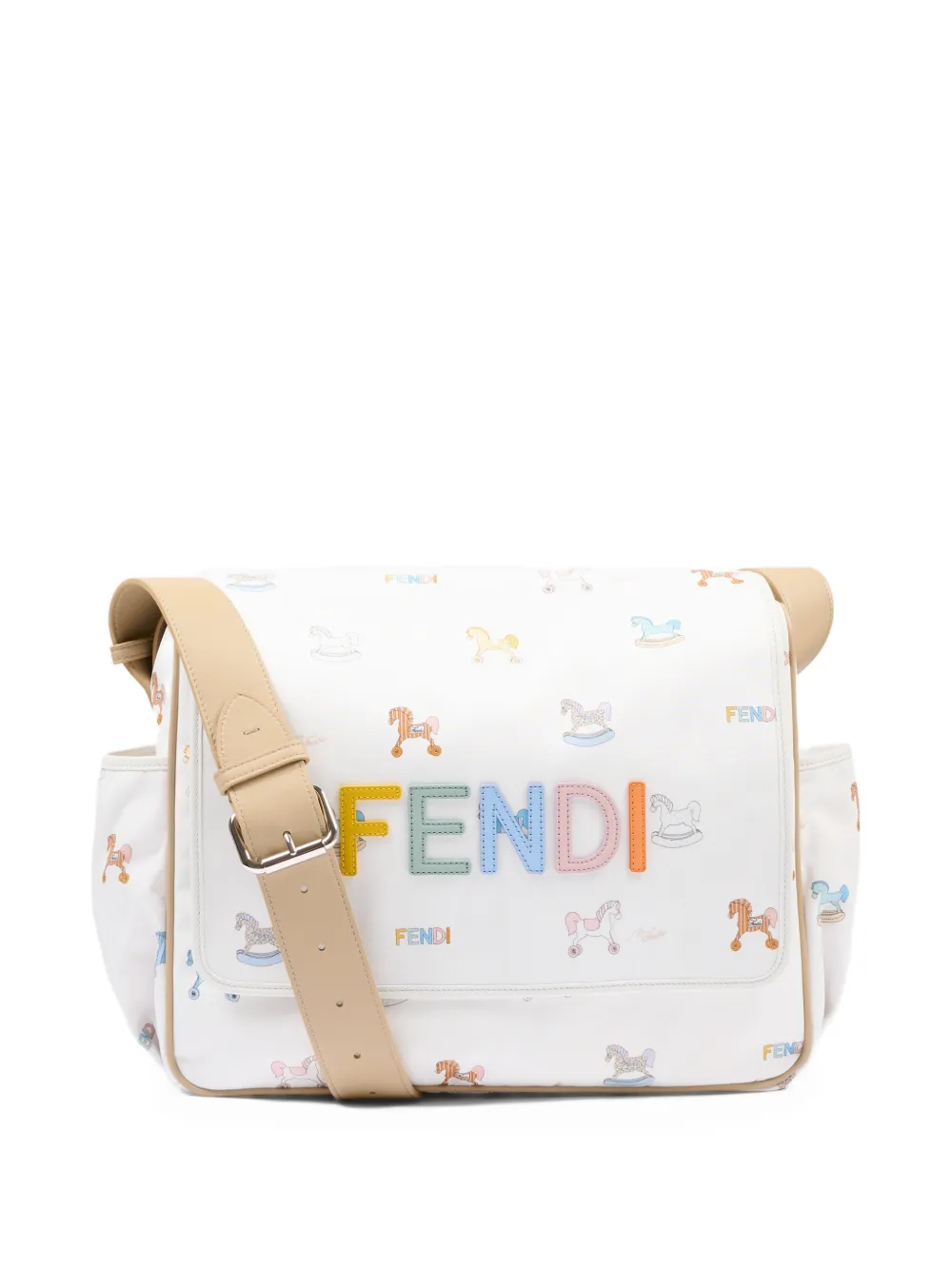 Fendi Kids rocking horse print changing bag - Weiß