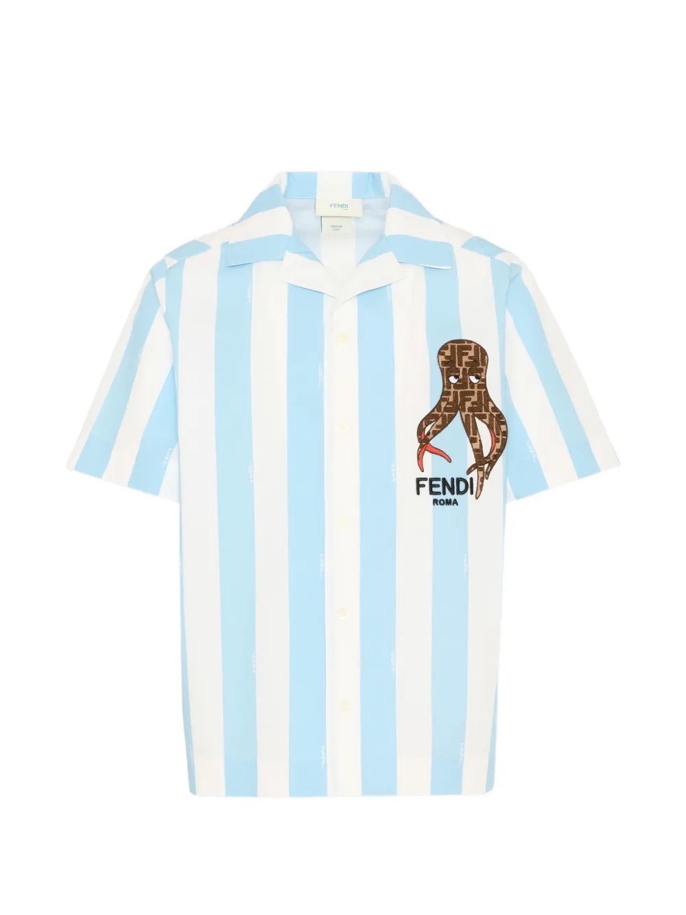 Fendi Kids striped short-sleeve shirt - Bianco