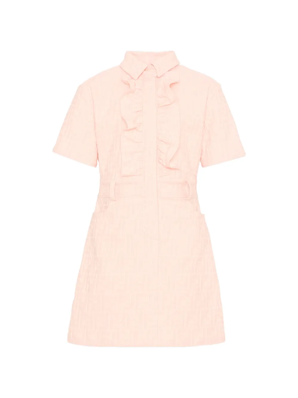Fendi Kids ruffled collared dress - Rosa