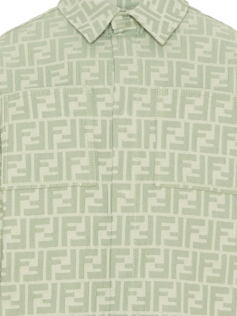  Fendi Kids Ff-motif Shirt - Green 