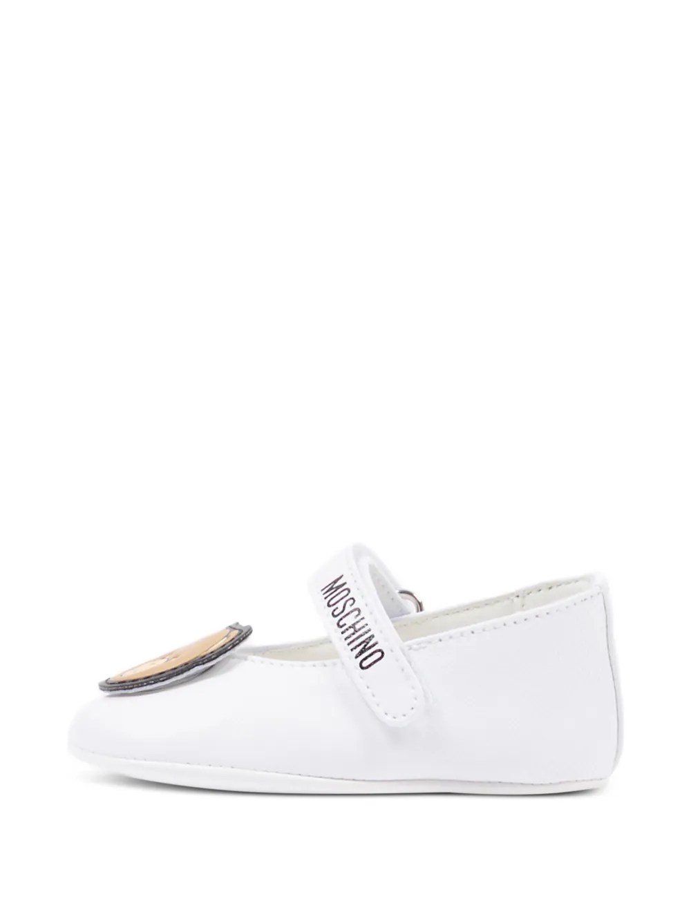 Moschino Kids appliqué strap ballerinas Wit