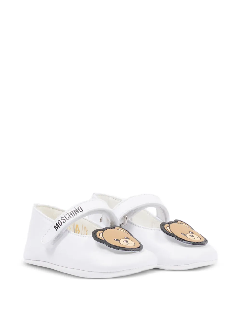 Moschino Kids appliqué strap ballerinas - Bianco