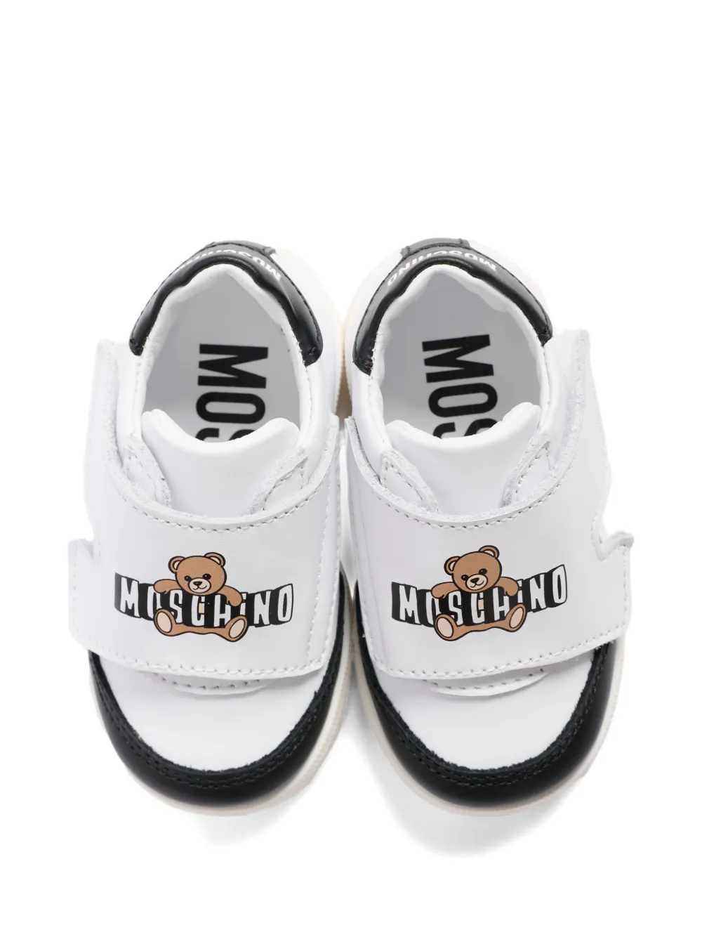 Moschino Kids Teddy sneakers met logo Wit