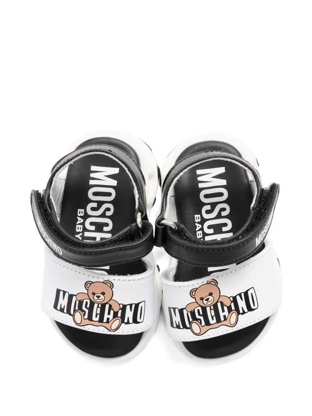 Moschino Kids Teddy-print strap sandals Wit