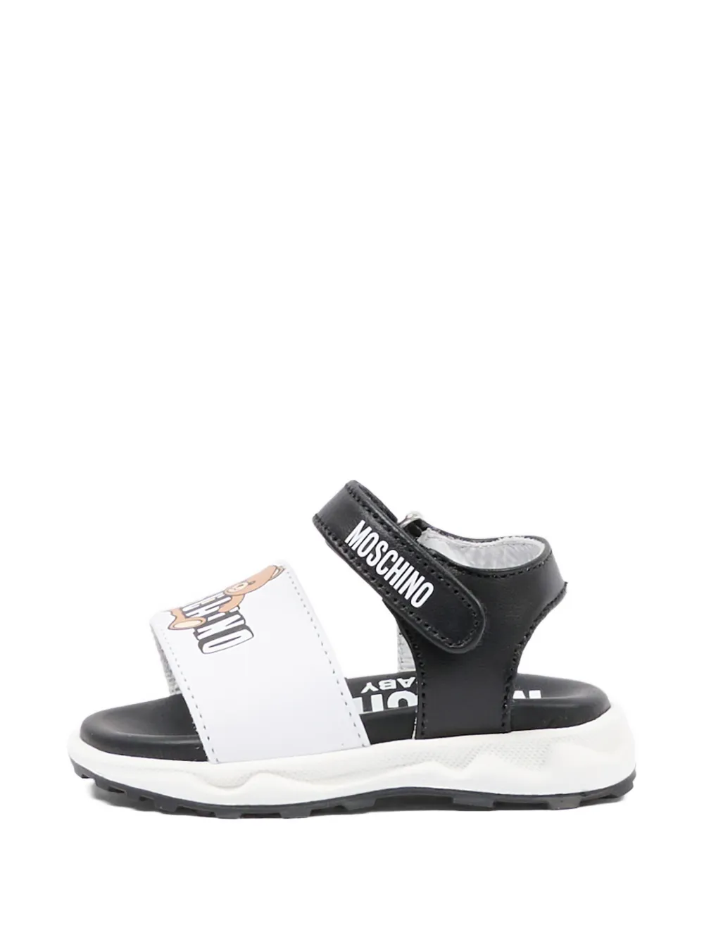 Moschino Kids Teddy-print strap sandals Wit