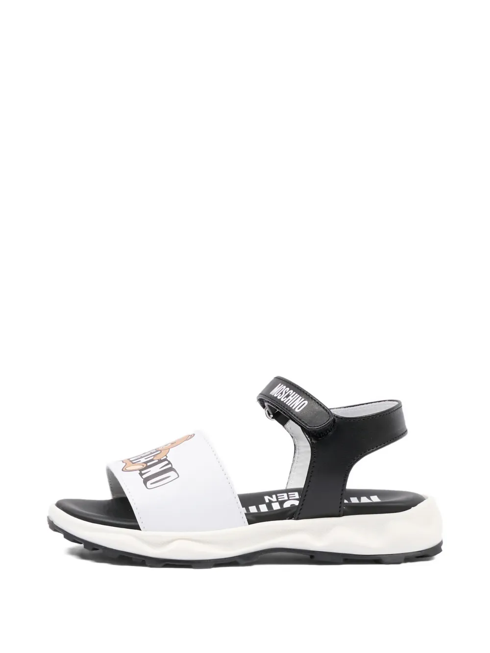 Moschino Kids teddy-appliqué sandals Wit