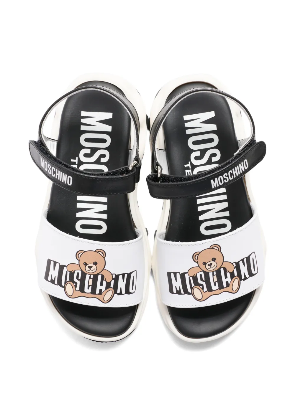Moschino Kids teddy-appliqué sandals Wit