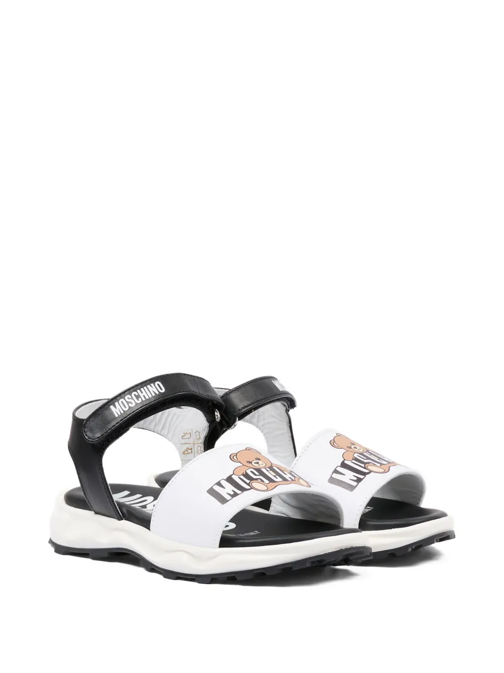 Moschino Kids teddy-appliqué sandals Wit