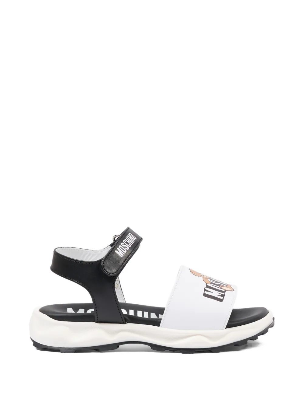 Moschino Kids teddy-appliqué sandals Wit