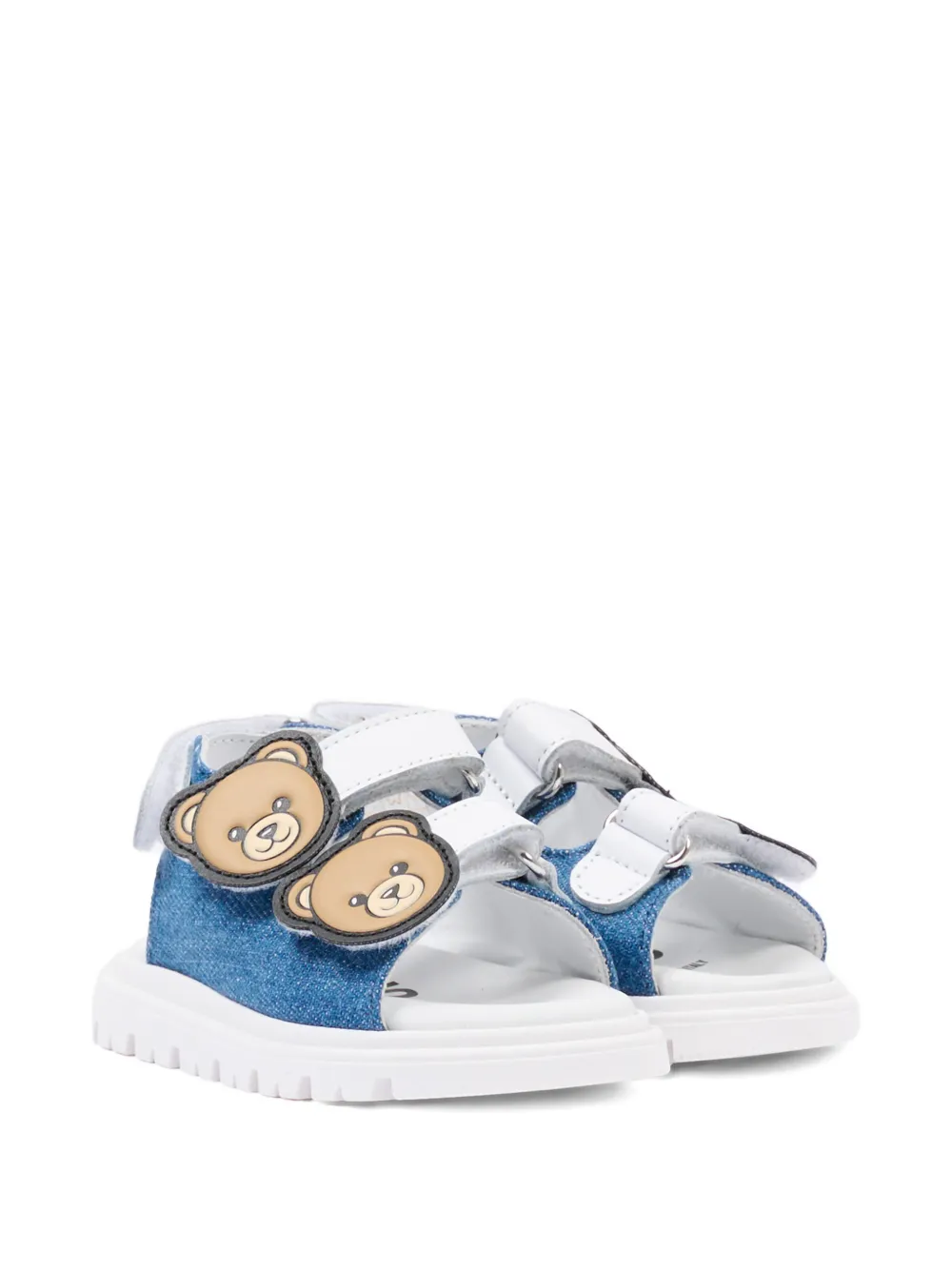 Moschino Kids teddy-appliquéd sandal - Blu