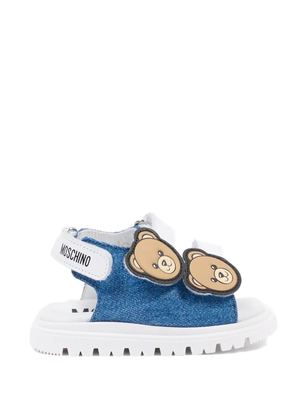Moschino Kids teddy-appliquéd sandal Blauw