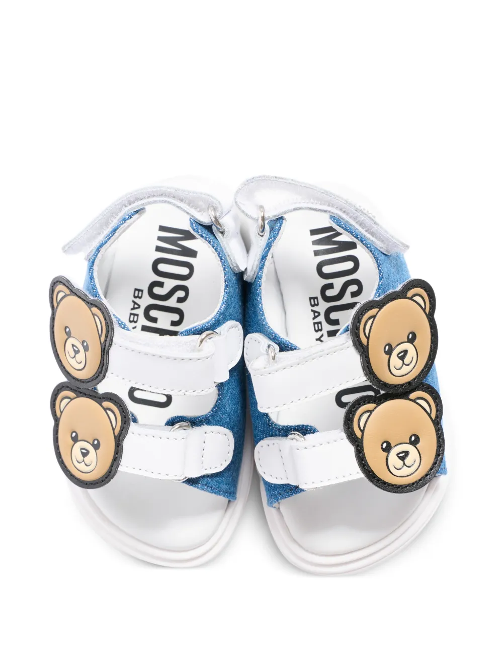 Moschino Kids teddy-appliquéd sandal Blauw