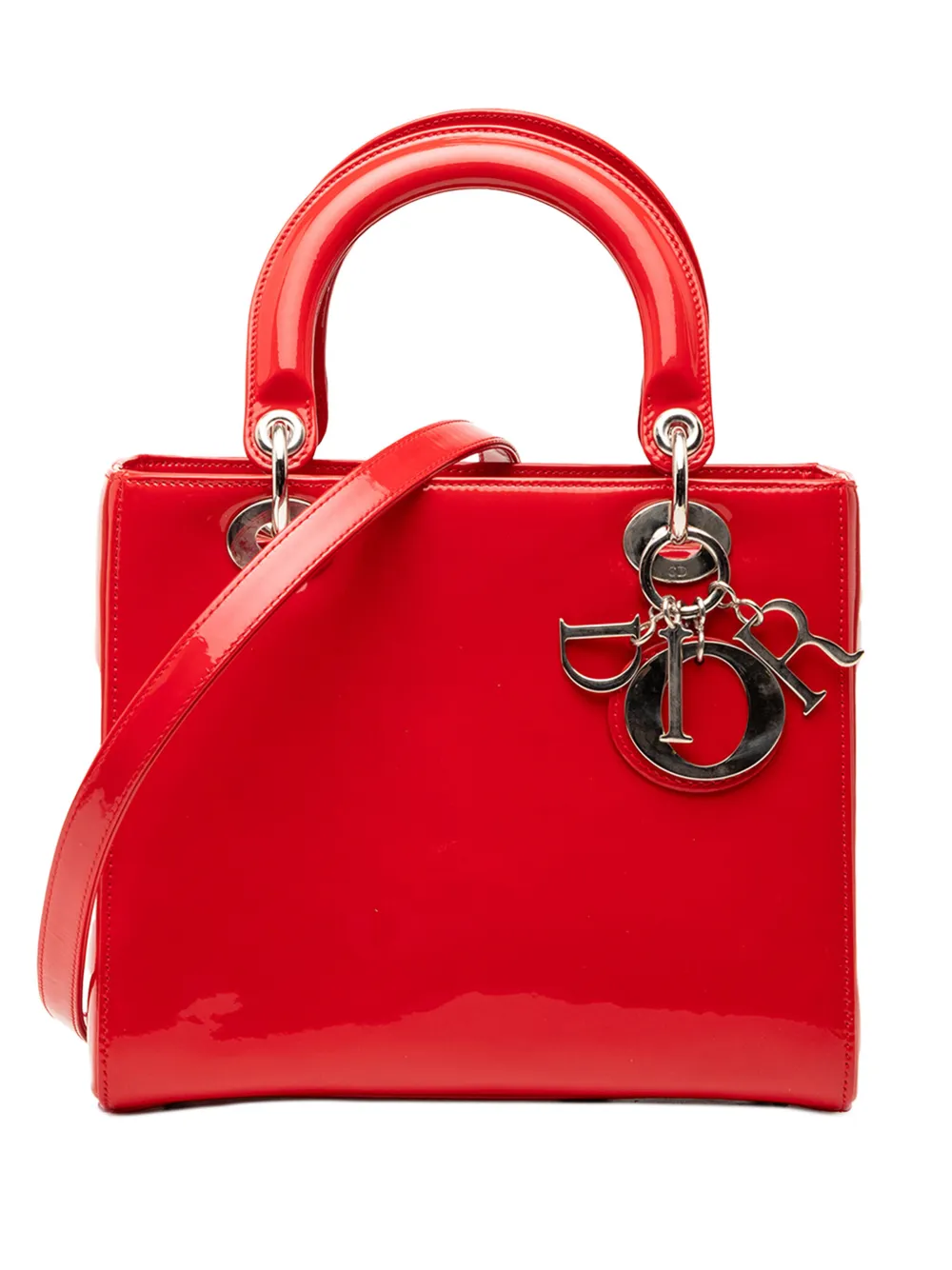 Christian Dior Pre-Owned 2015 Medium Patent Lady Dior satchel - Rot