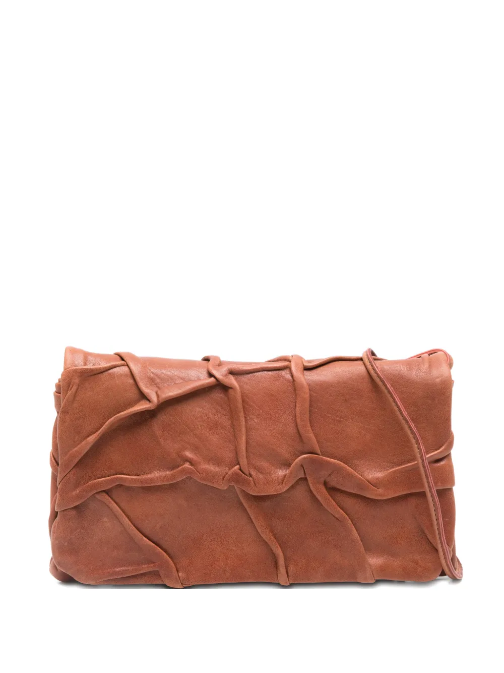 SOMMET Soffietta leather clutch bag - Marrone