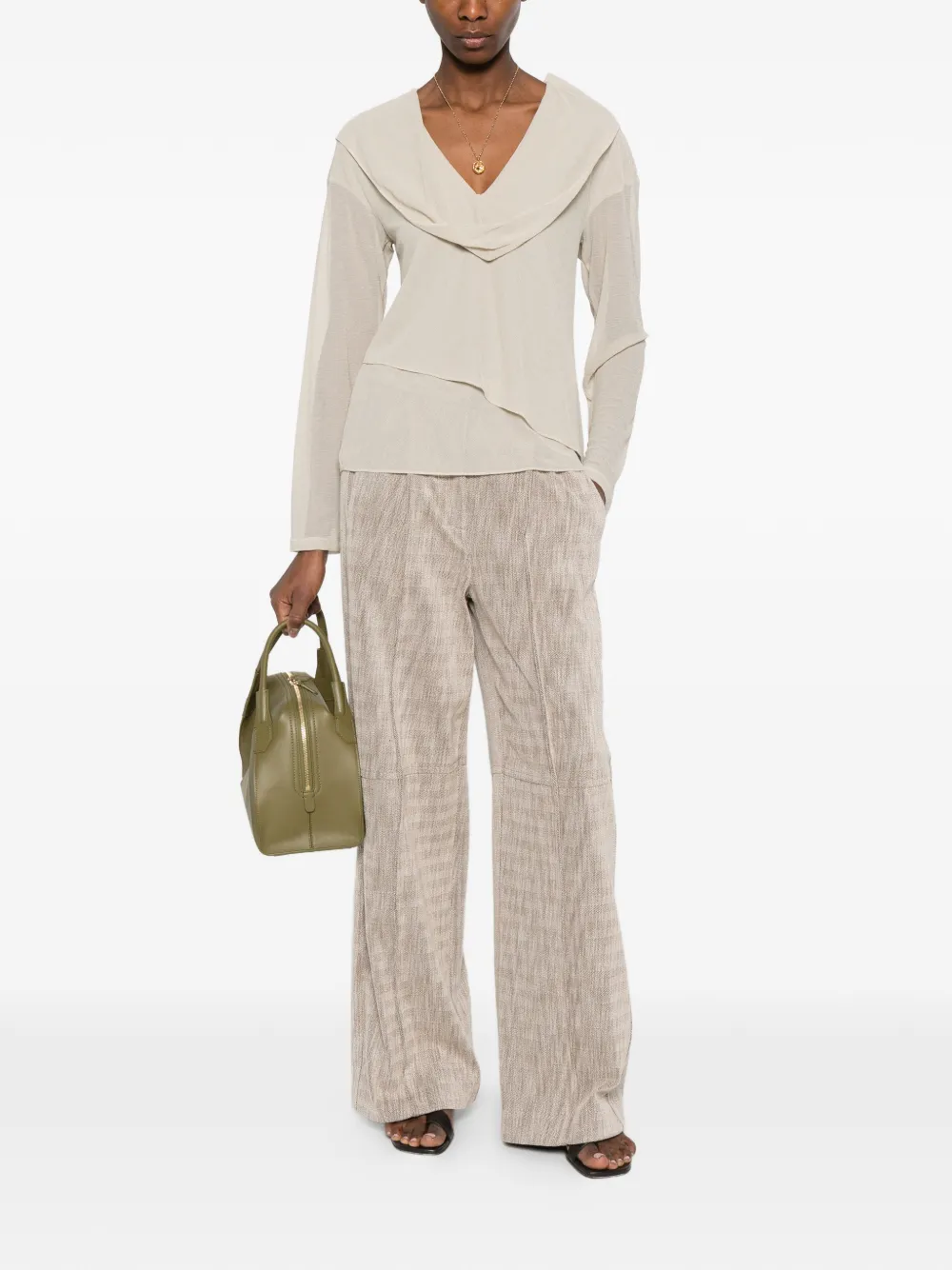  Giorgio Armani Draped Layered Blouse - Neutrals 