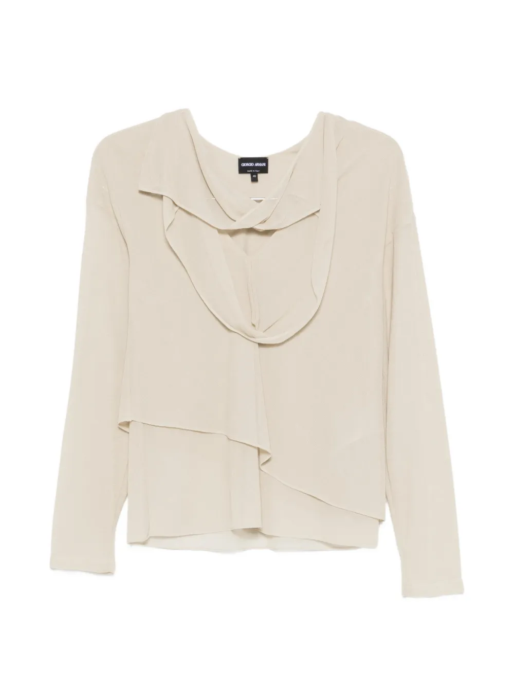 Giorgio Armani draped layered blouse - Toni neutri