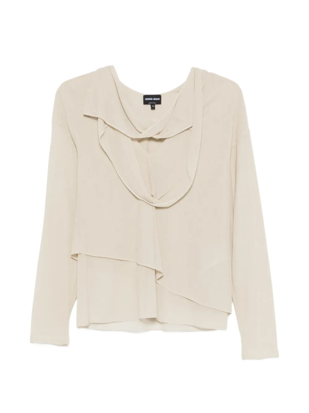 Giorgio Armani draped layered blouse - Toni neutri