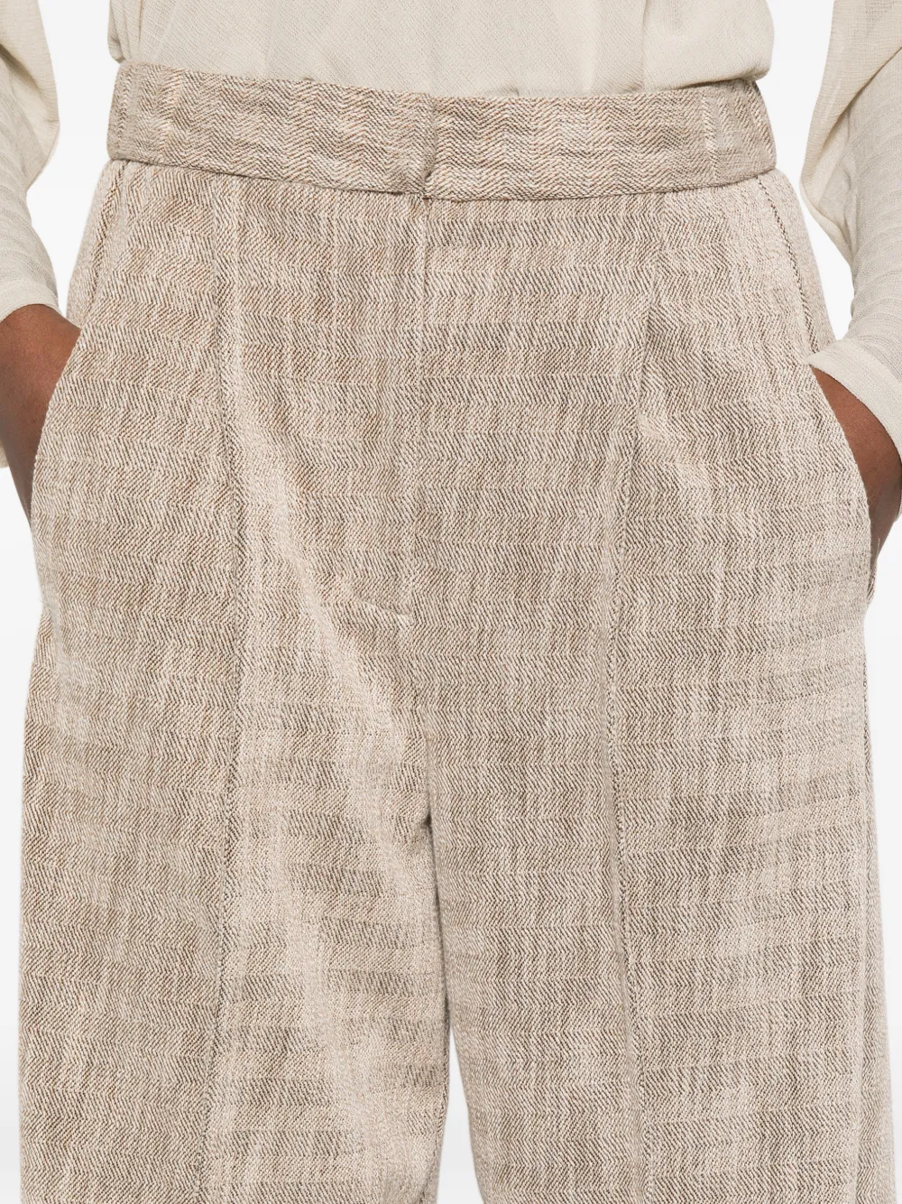 Giorgio Armani Broek met textuur Beige