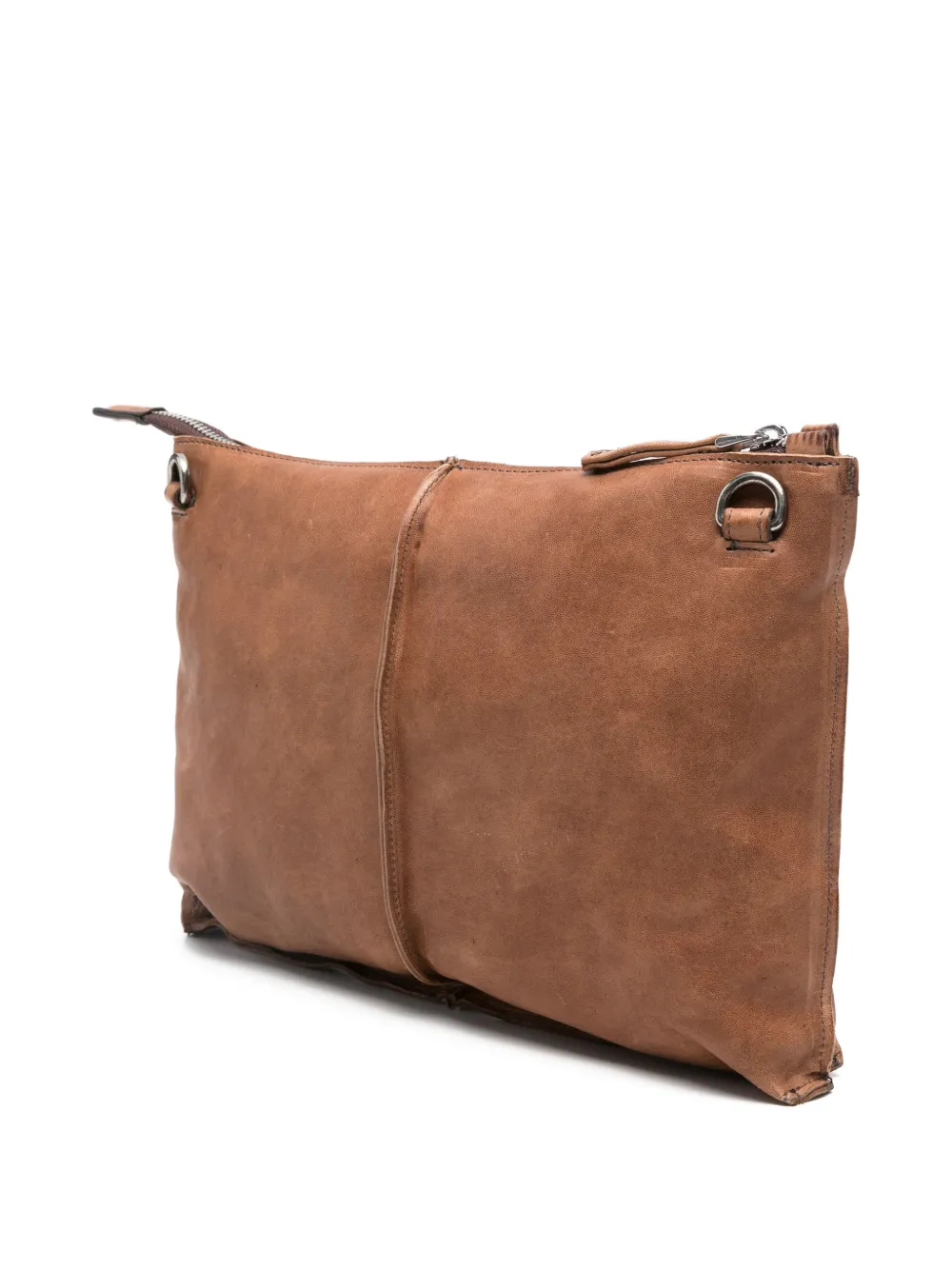  Sommet Clark Zip Sheepskin Cross Body Bag - Brown 
