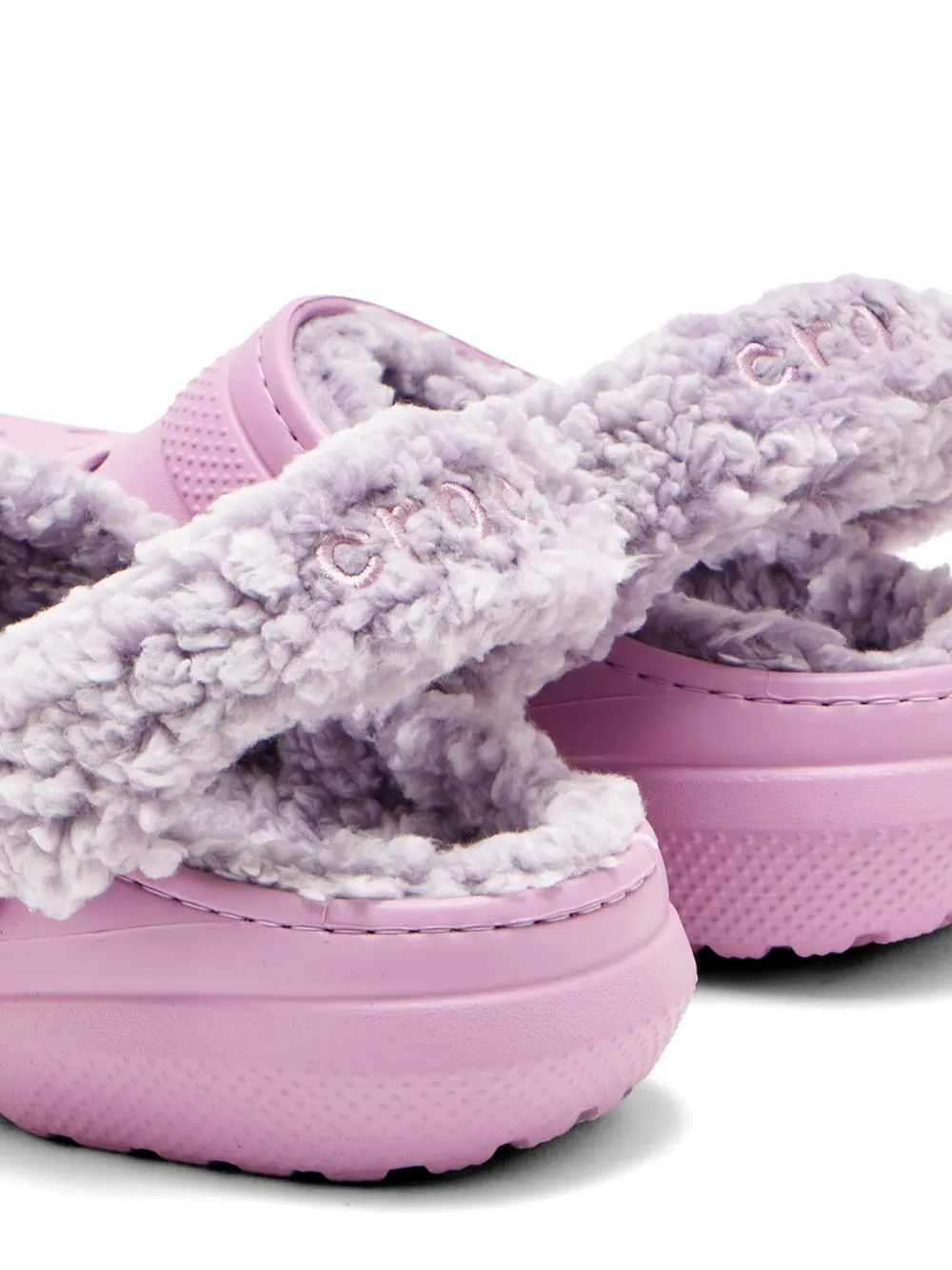 Crocs Slippers met donzige afwerking Roze