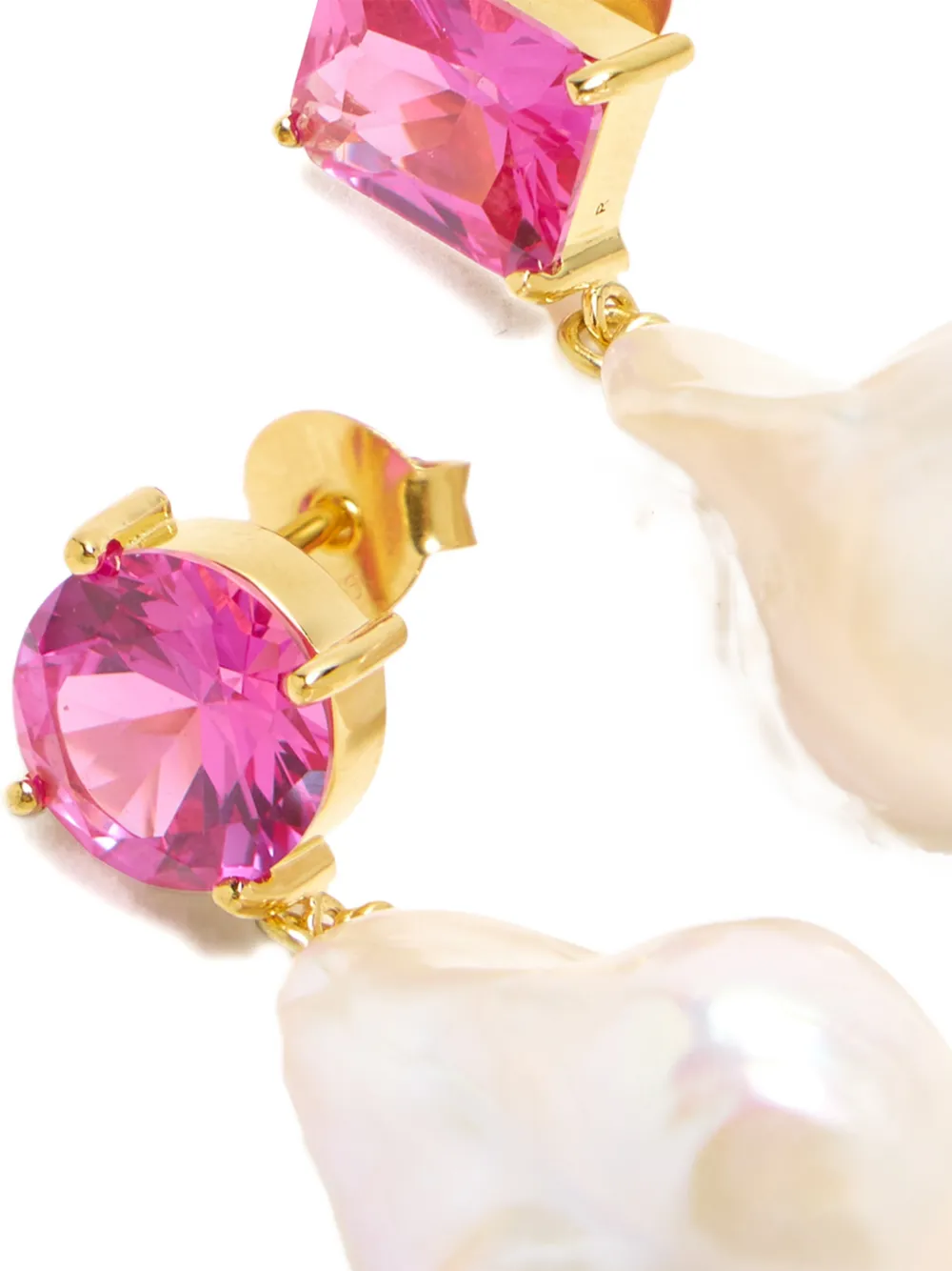  Completedworks Pendientes Con Perla Rosa - Dorado 