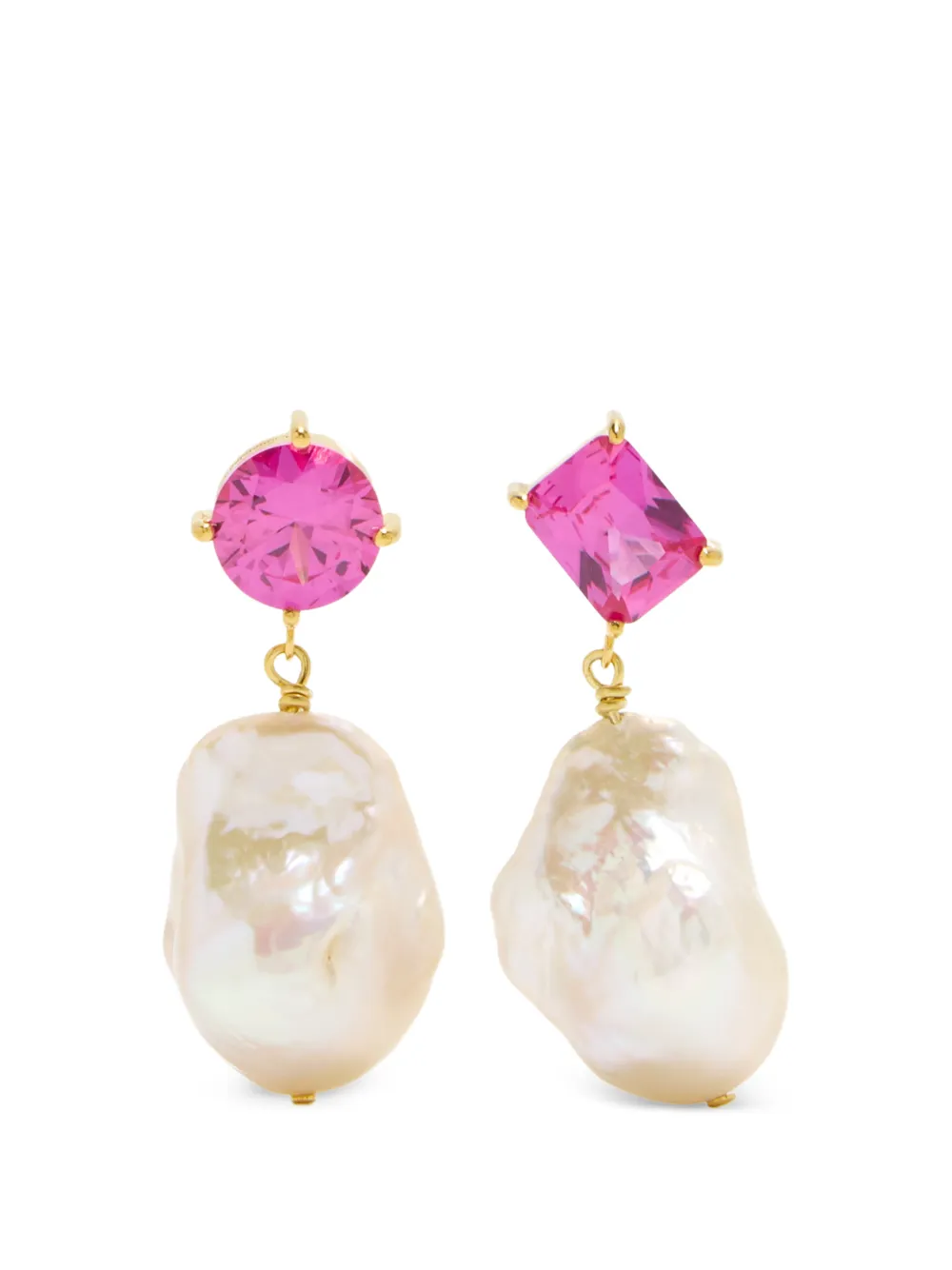 Completedworks pink pearl drop earrings - Gold