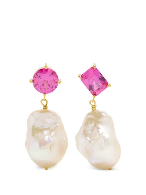 Completedworks pink pearl drop earrings