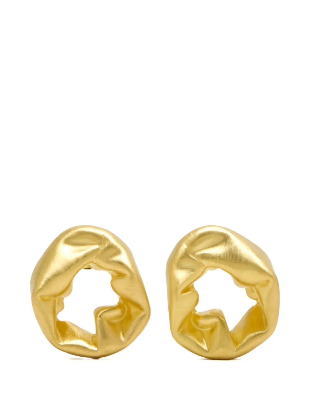 Completedworks hollow hammered-effect earrings - Oro