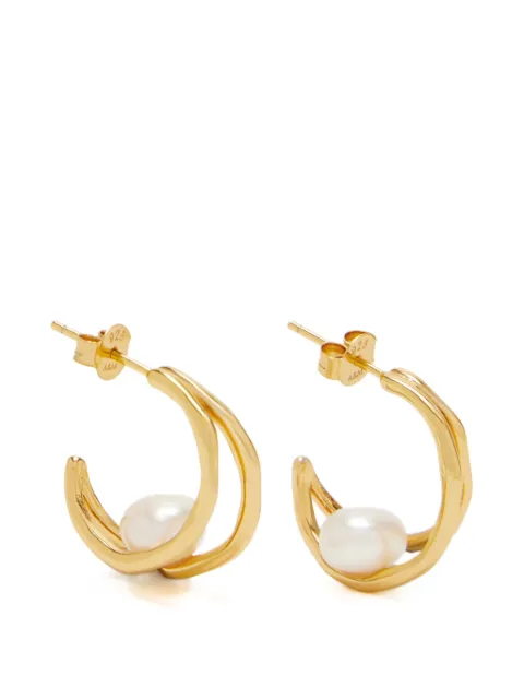 Astrid & Miyu pearl hoop earrings