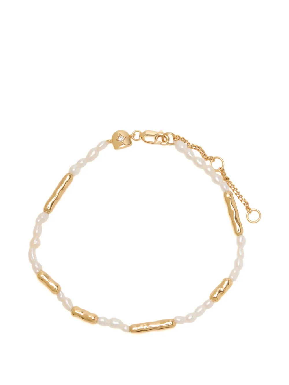 Astrid & Miyu 18K gold-plated sterling silver pearl-embellished bracelet - Oro
