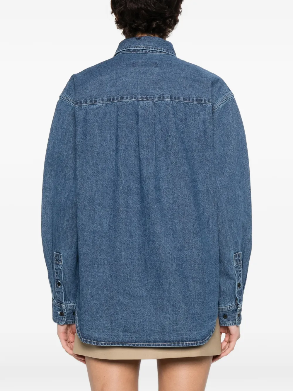 DUNST Blouse met zak Blauw