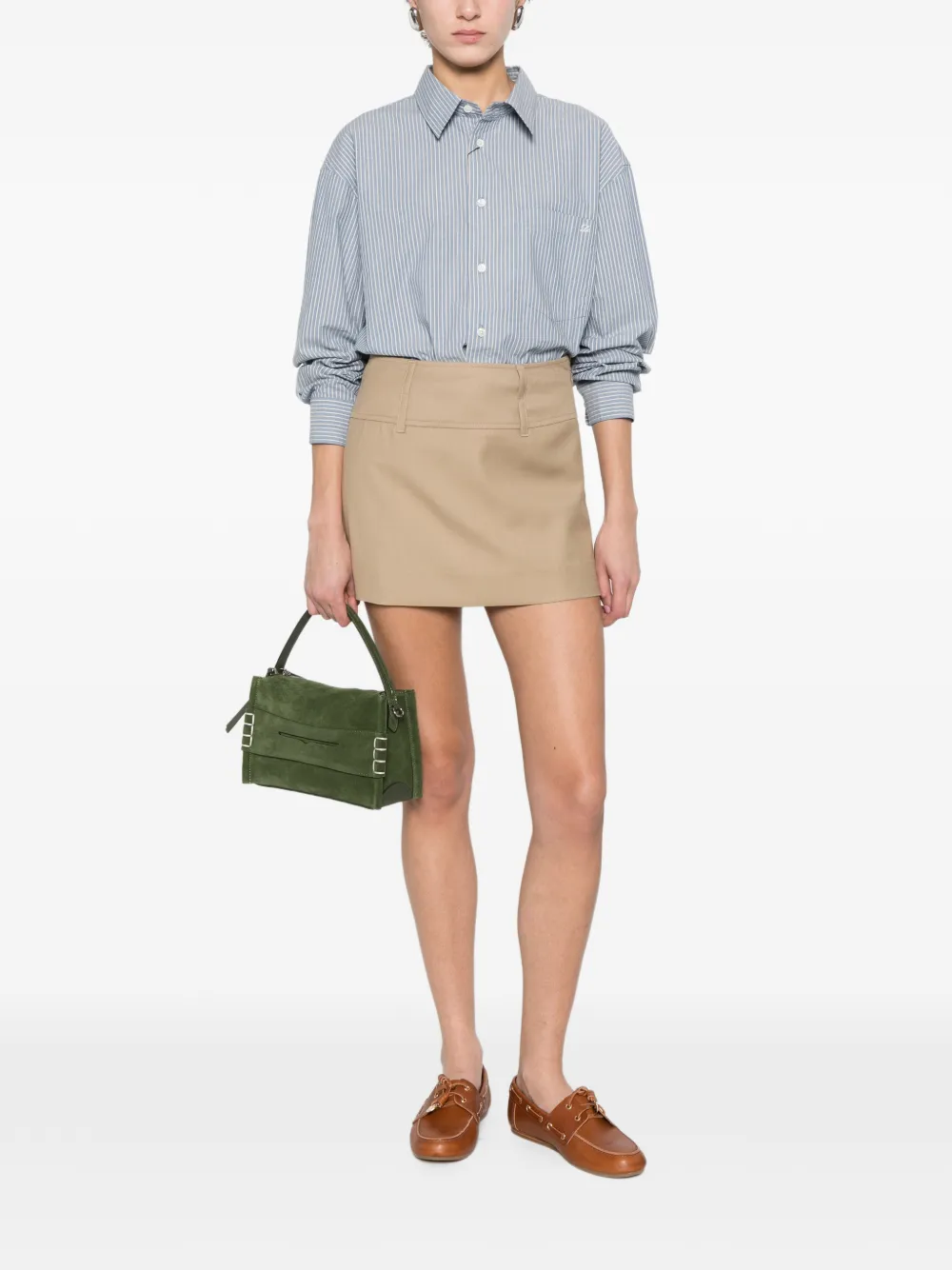 DUNST Mini-rok met riemlussen Beige