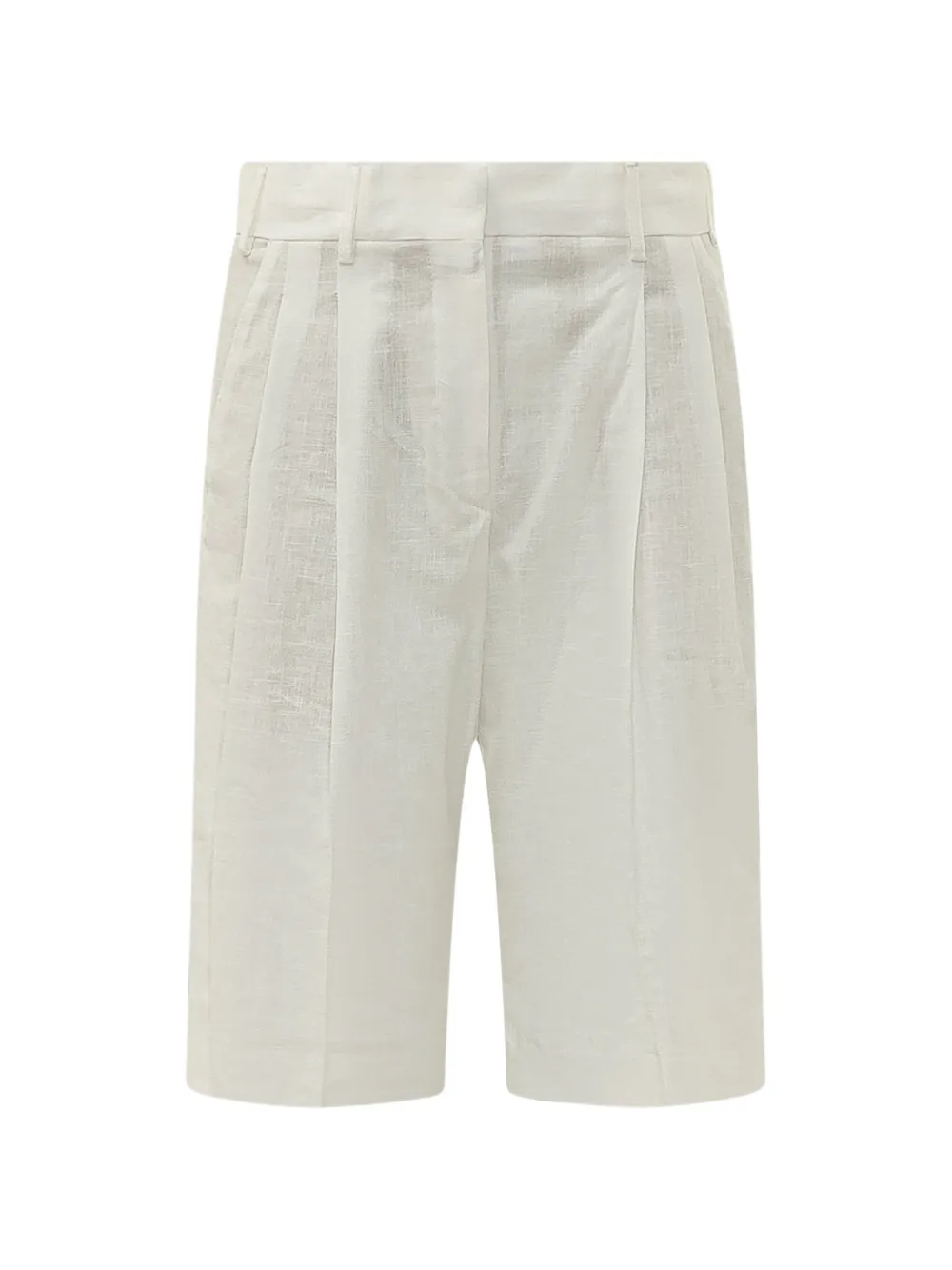 A Paper Kid pleated-linen shorts - Bianco