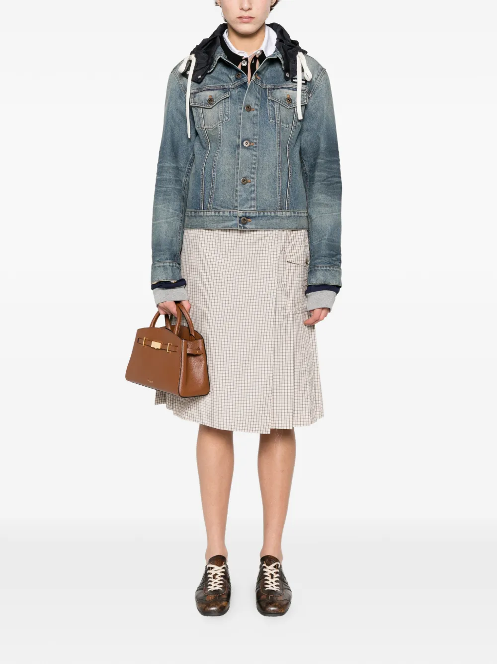 Miu Denim jack met capuchon Blauw