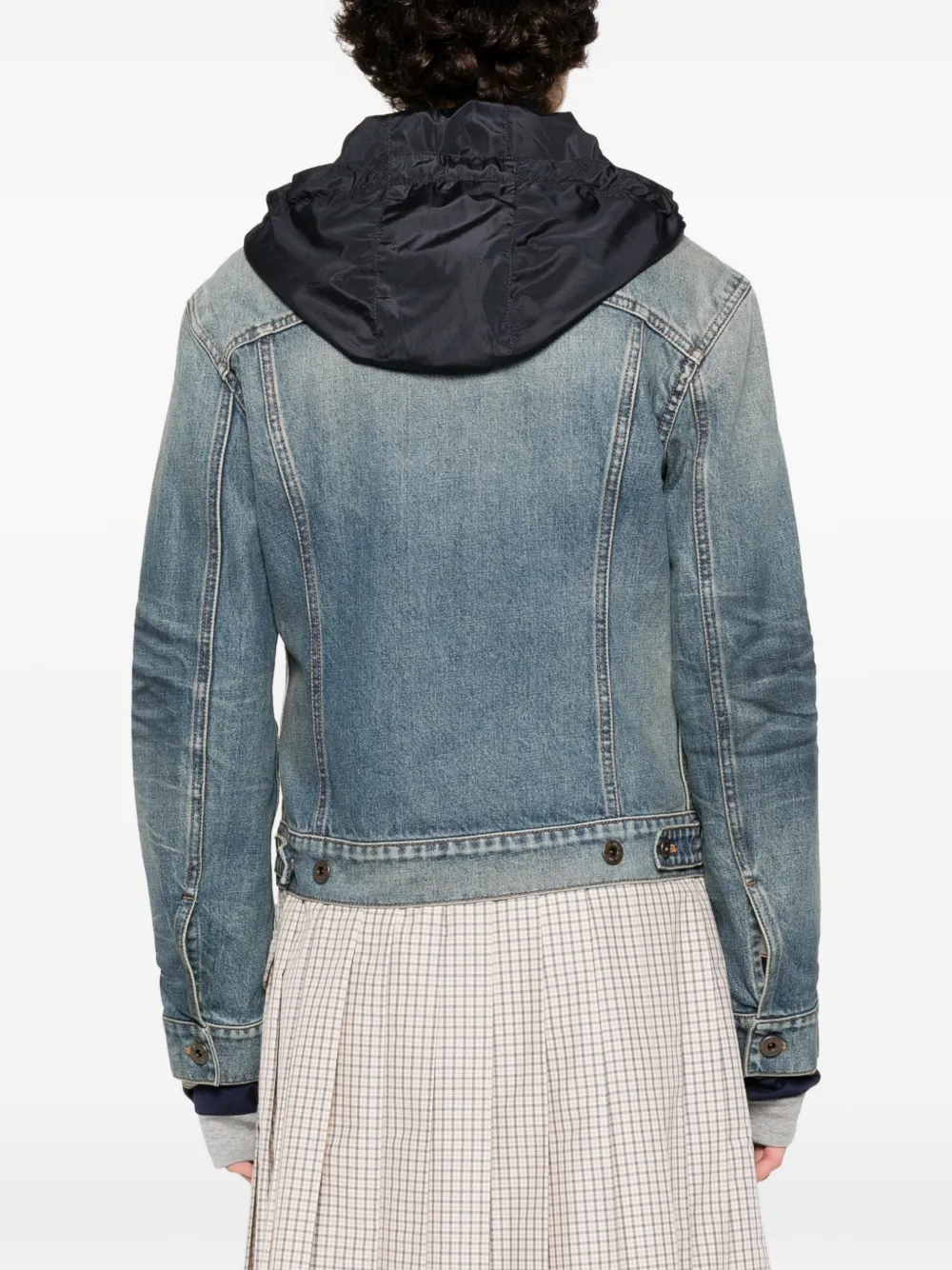 Miu Denim jack met capuchon Blauw