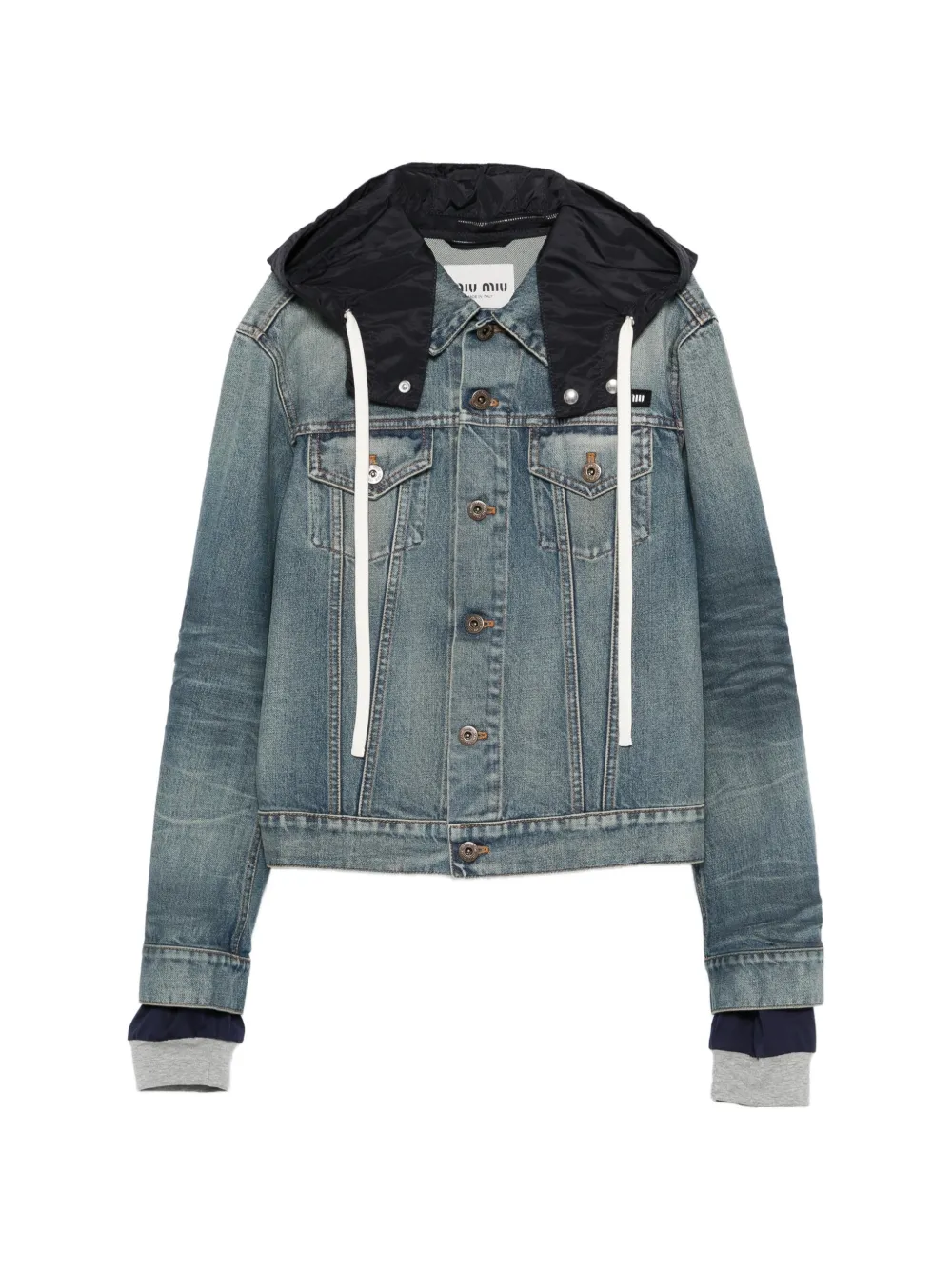 Miu Miu hooded denim jacket - Blu