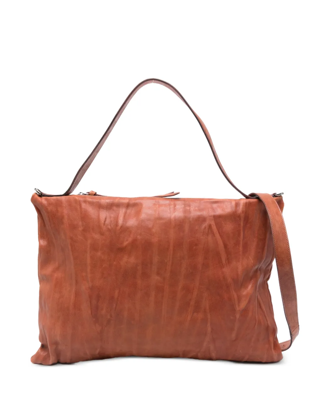 SOMMET medium Lexi top-zip leather shoulder bag - Marrone