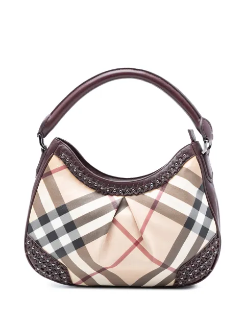 Burberry Pre-Owned Borsa a spalla Hernville in tela cerata con motivo Supernova Check e borchie 2000-2017