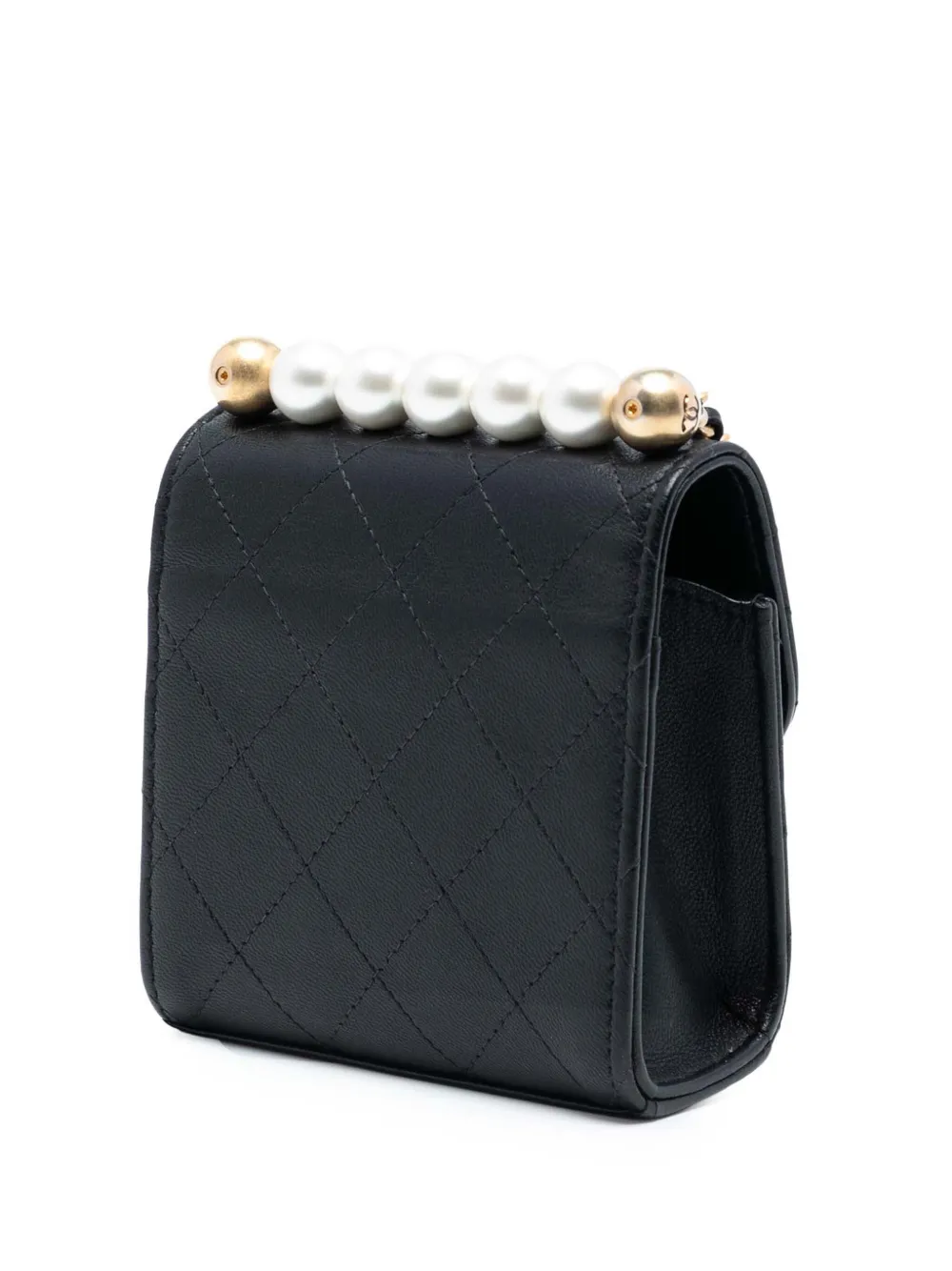 2019 Mini Goatskin Chic Pearls Clutch On Chain Crossbody Bag