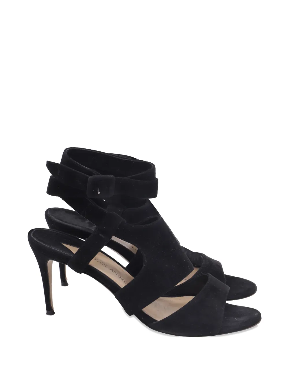 Paul Andrew strappy suede heeled sandals - Nero