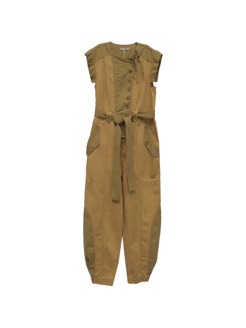 Ulla Johnson Valentine belted patchwork jumpsuit - Toni neutri