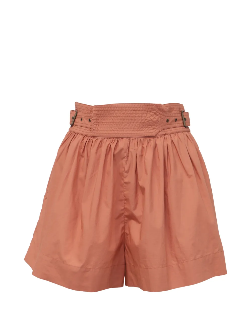 Ulla Johnson Jodi belted poplin shorts - Arancione