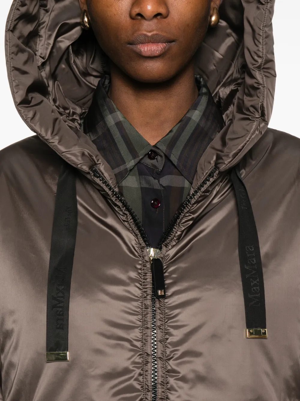 Max Mara Mtcdaria jack met capuchon en rits Bruin