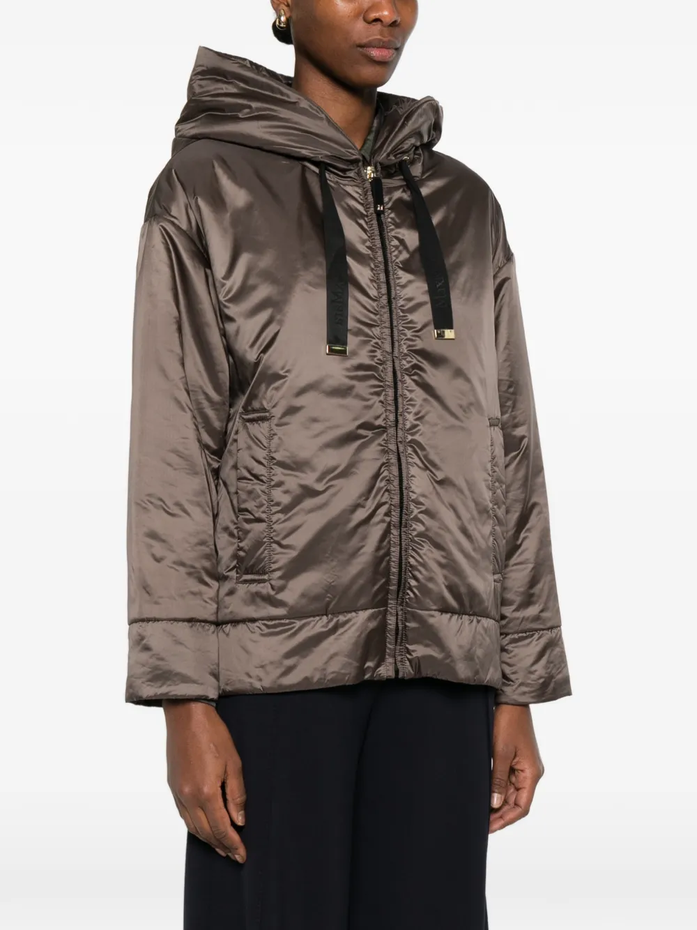 Max Mara Mtcdaria jack met capuchon en rits Bruin