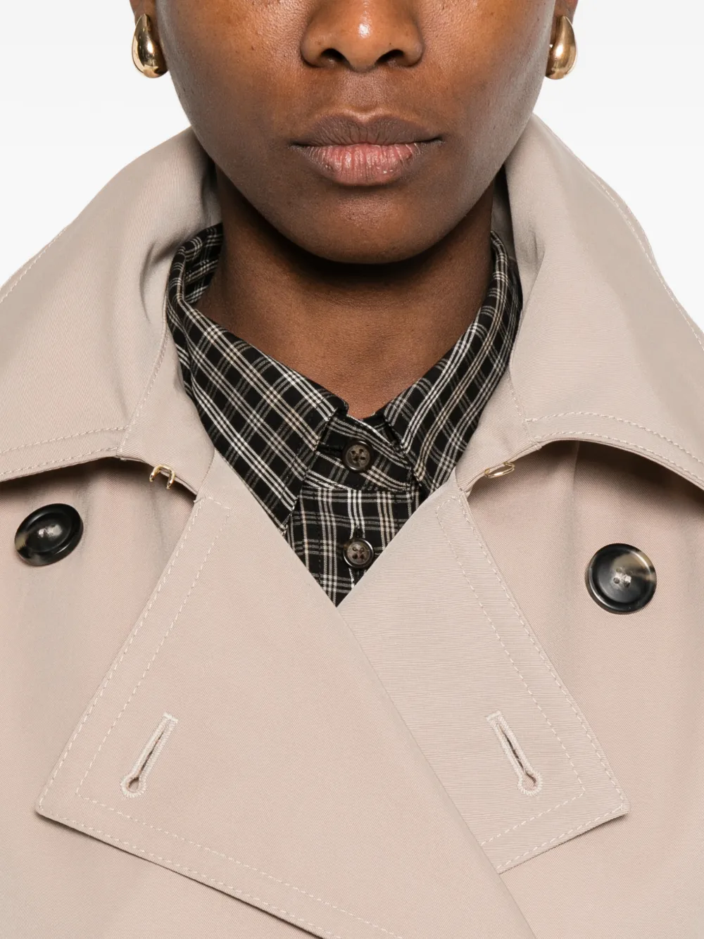 Sportmax Spxgocce trenchcoat met ceintuur en dubbele rij knopen Beige