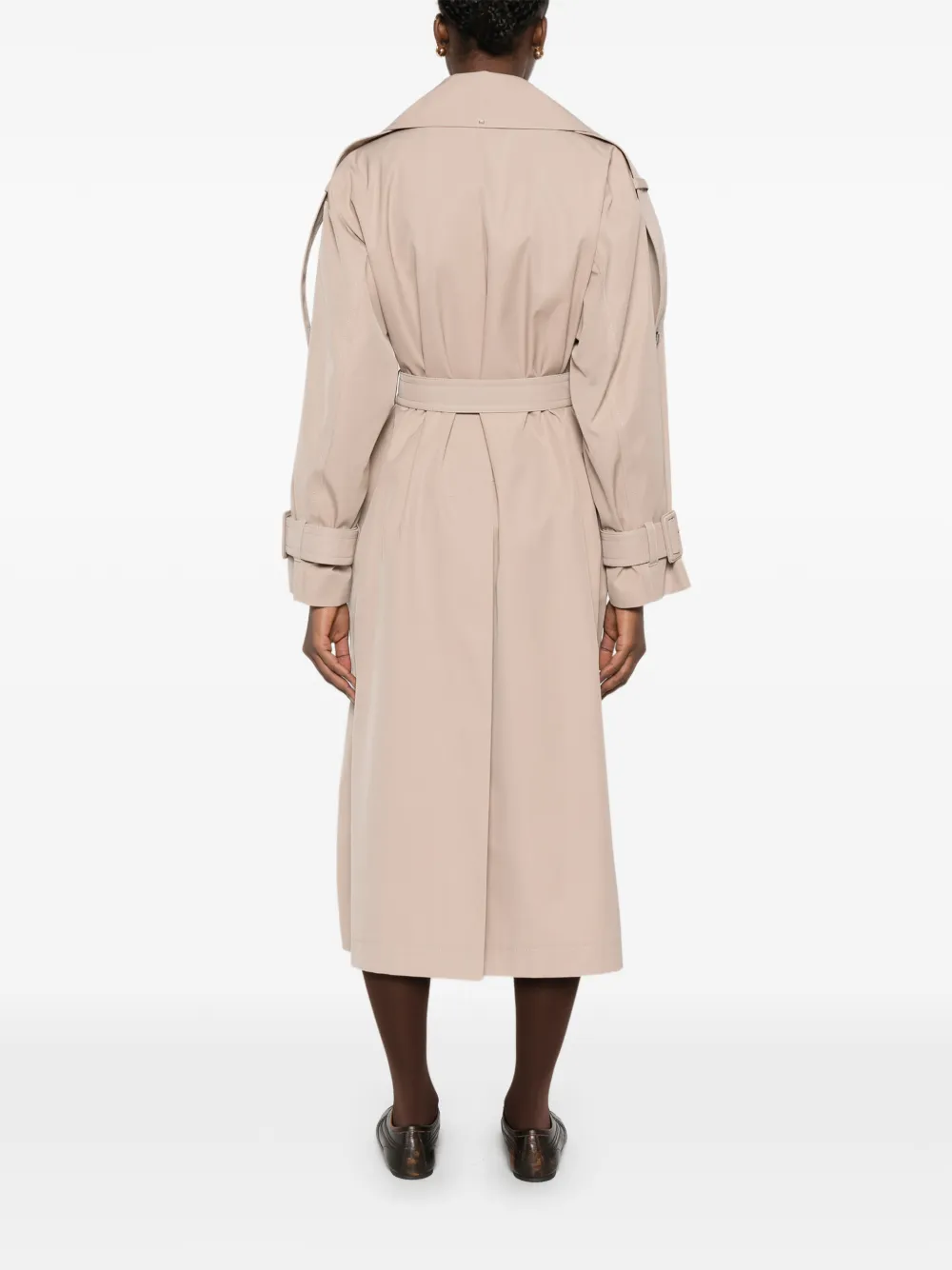 Sportmax Spxgocce trenchcoat met ceintuur en dubbele rij knopen Beige