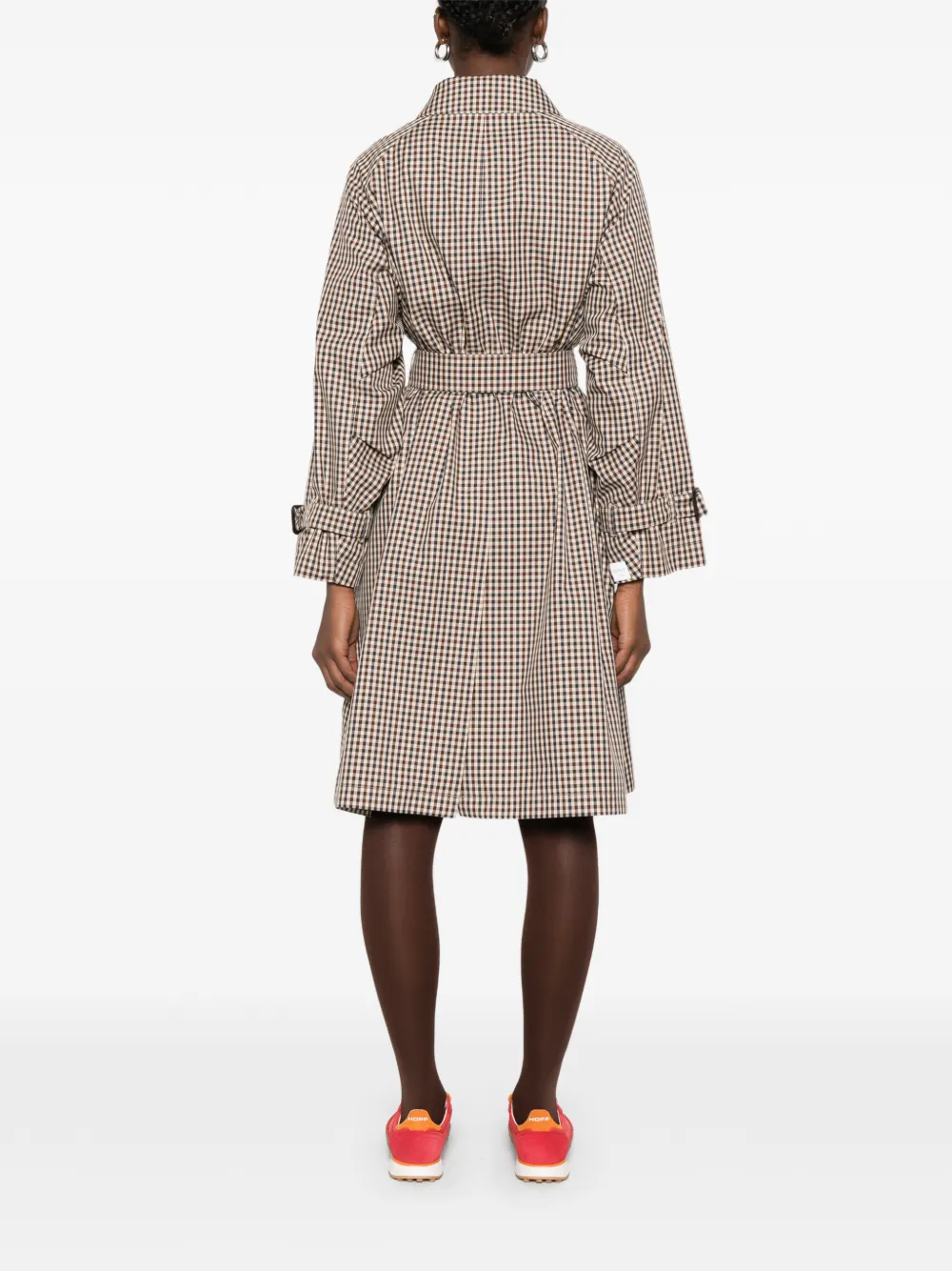 Max Mara Jas met ceintuur en dubbele rij knopen Beige