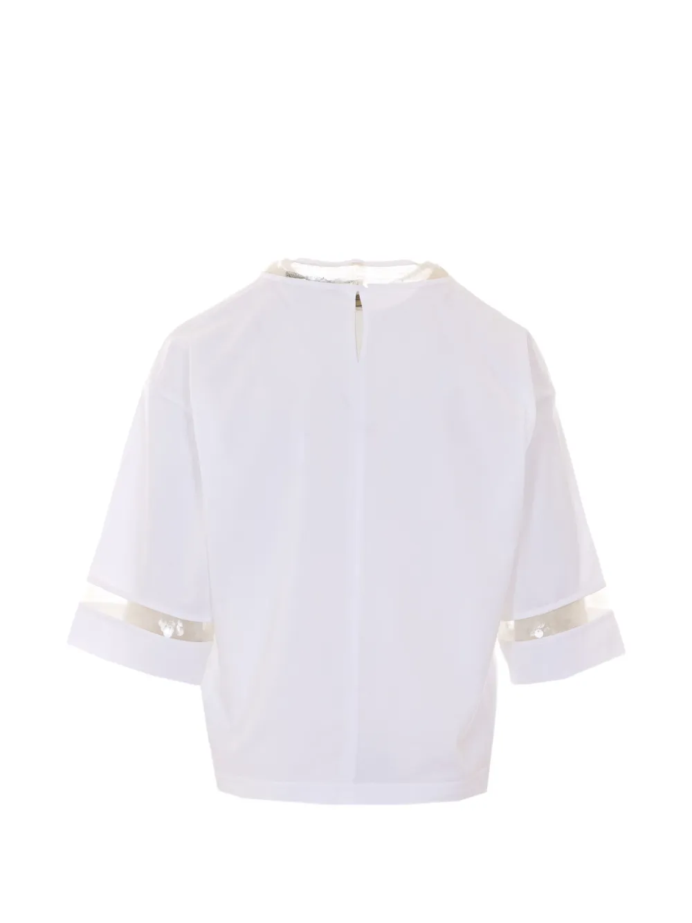Fabiana Filippi Blouse met pailletten en ronde hals Wit