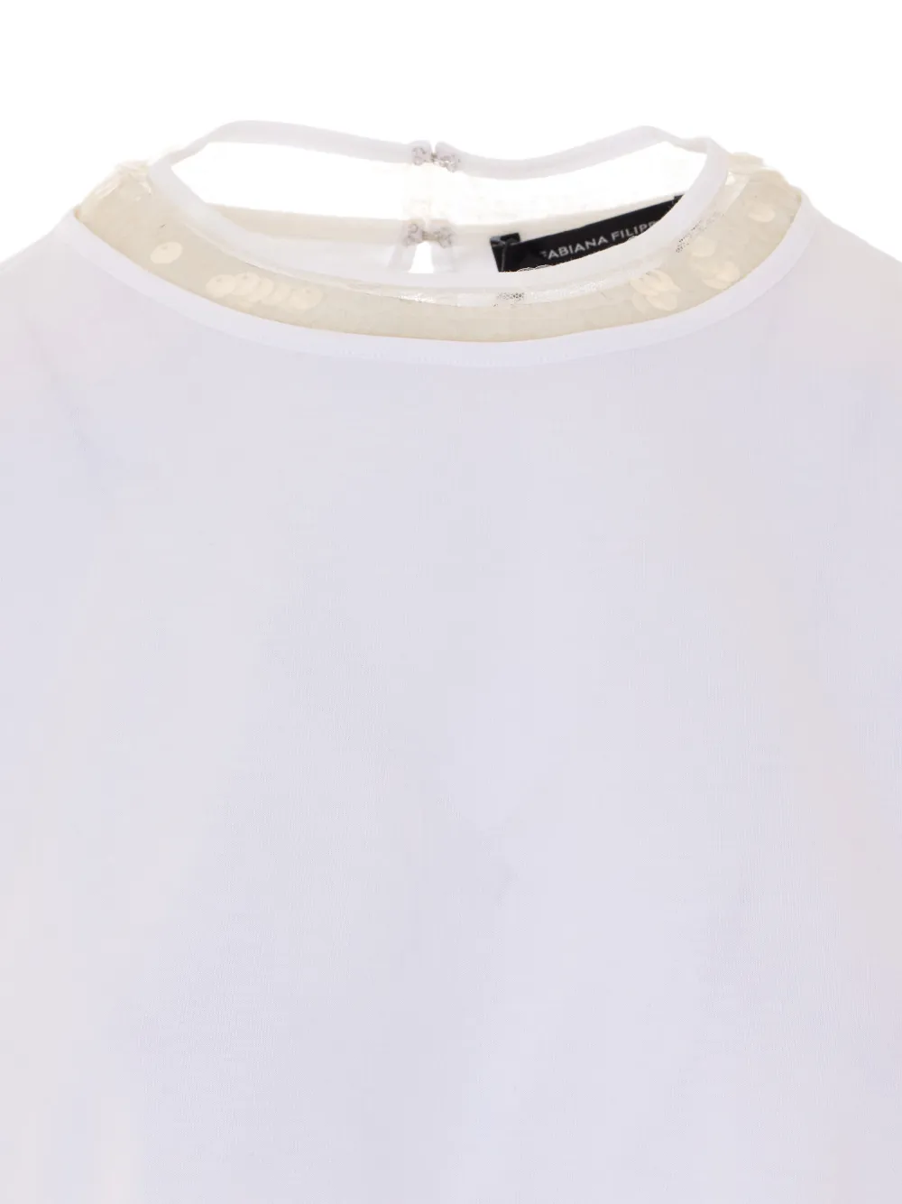 Fabiana Filippi Blouse met pailletten en ronde hals Wit